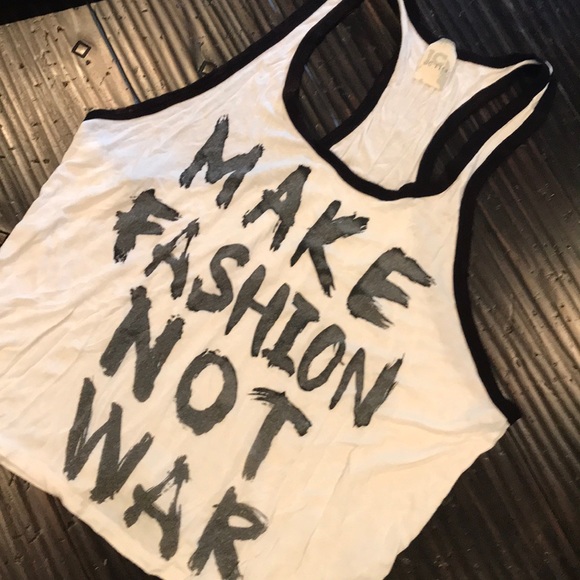 JC FITS Tops - White Tank. MAKE FASHION NOT WAR!